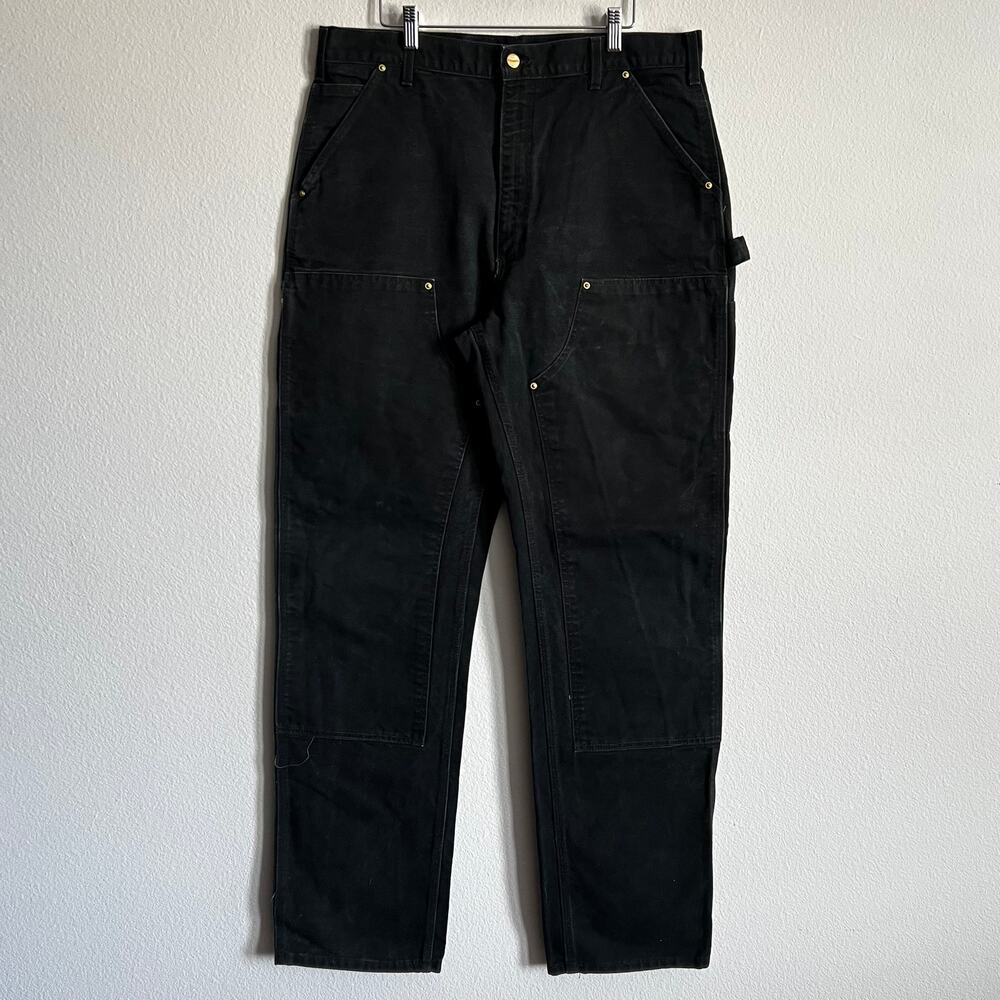 Carhartt B01 BLK black double knee work wear carpenter pants